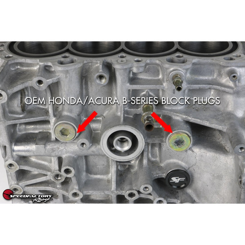SpeedFactory Billet B-Series Breather Port Plug – Direct Fit, CNC Machined, Honda/Acura Performance